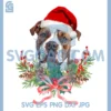Pitbull Dog Santa Hat PNG, Wreath Merry Christmas Pajamas PNG