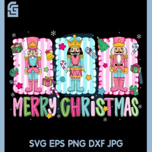 Preppy Merry Christmas PNG, Nutcracker Ballet Xmas PNG