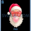 Santa Bubblegum Leopard Glasses PNG, Merry Christmas Xmas PNG