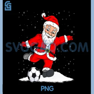 Santa Claus Playing Soccer PNG, Merry Christmas PNG