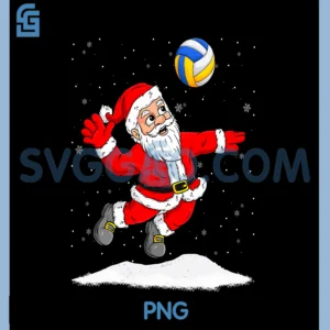 Santa Claus Playing Volleyball PNG, Merry Christmas PNG