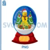 Snowman Pickleball Santa Hat PNG, Merry Christmas PNG