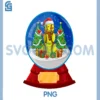 Snowman Softball Santa Hat PNG, Merry Christmas PNG