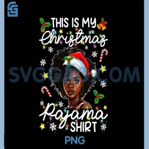 This is My Christmas Afro PNG, Girls & Santa Hat PNG
