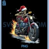 Christmas Motorcycle PNG, Rock Music Skeleton Guitar PNG