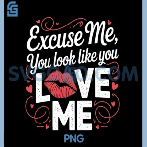 Excuse Me You Look Like You Love Me PNG, Funny Flirty Valentines PNG