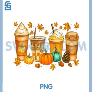 Fall Coffee Pumpkin Spice Latte PNG, Drinks Autumn Thanksgiving PNG