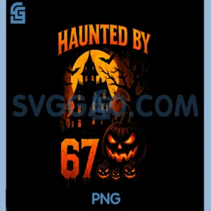 Funny 67 Meme Halloween PNG, Haunted Spooky PNG, Six Seven Pumpkin PNG