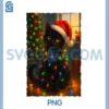 Funny Black Cat & Santa Hat PNG, Christmas Tree Christmas PNG