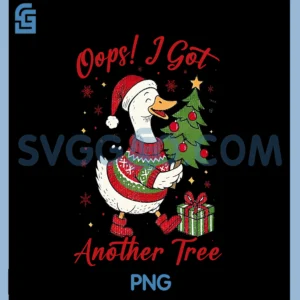Funny Christmas Goose PNG, Oops! I Got Another Tree PNG