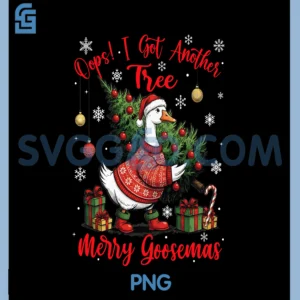 Funny Christmas Goose Santa PNG, Oops I Got Another Tree Preppy PNG