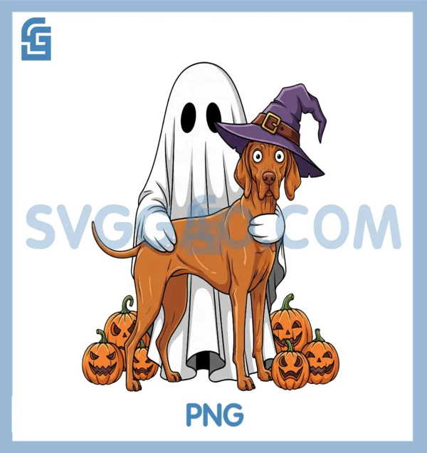 Funny Ghost Vizsla PNG, Pumpkin Halloween PNG – SVGGAO