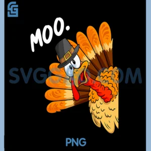 Funny Moo Turkey PNG, Cosplay Cow PNG, Happy Thanksgiving Day PNG