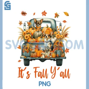 It's Fall Y'all PNG, Chihuahua Dog On Truck Thanksgiving PNG