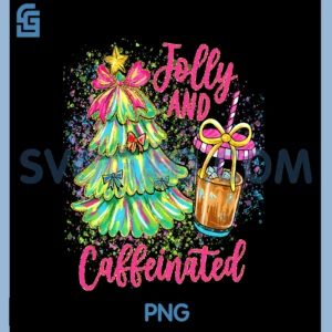 Jolly and Caffeinated Christmas PNG, Coffee Tree Xmas Holiday PNG