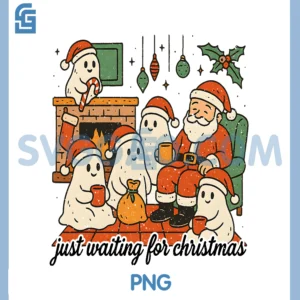 Just Waiting for Christmas PNG, Santa Claus Ghost Christmas PNG