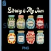 Library is My Jam PNG, Librarian Teacher Bookworm Reading PNG