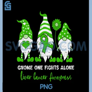 Liver Cancer Awareness PNG, Gnome Ribbon Green Support PNG