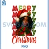 Merry Christmas Afro PNG, Santa Hat Xmas PNG