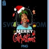 Merry Christmas Afro PNG, Girls Women & Santa Hat Xmas PNG