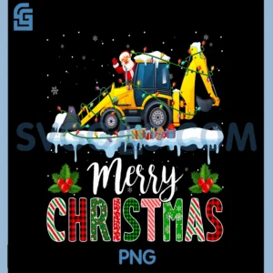 Merry Christmas Backhoe PNG, Loader Lovers Xmas PNG