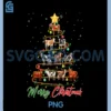 Merry Christmas Cows PNG, Christmas Tree Lights PNG