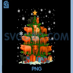 Merry Christmas Pigs PNG, Christmas Tree Lights PNG