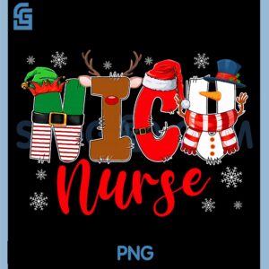 NICU Nurses Merry Christmas PNG, Pajamas Xmas Party PNG