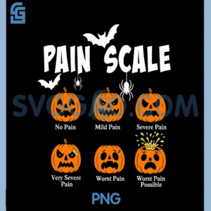 Pain Scale Spooky Pumpkin Fall PNG, Halloween Trauma Nurse Triage PNG