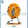 Pickleball Skeleton Spooky PNG, Halloween Pickleball Player PNG