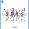 Pink Ribbon Breast Cancer PNG, Awareness Skeleton PNG