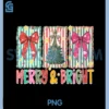 Preppy Coquette Bow PNG, Christmas Tree Merry and Bright Holiday PNG