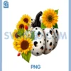 Pumpkin & Sunflowers Leopard Fall PNG, Autumn Season Thanksgiving PNG