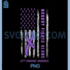 Purple Ribbon Nobody Fights Alone PNG, USA Flag Rett Syndrome PNG