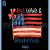 Red White & Blueberries American Flag PNG, Blueberry USA PNG