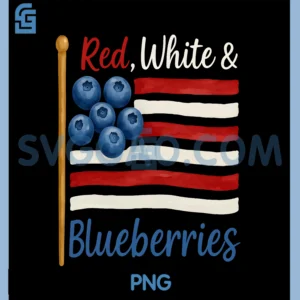 Red White and Blueberries Patriotic Blueberry PNG, USA Flag Funny PNG