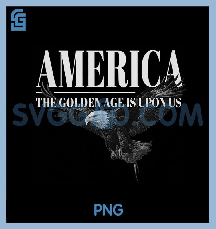 America Golden PNG, Age Patriotic Bald Eagle Design PNG