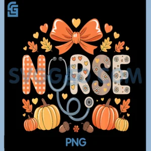 Autumn Pumpkin Nurse PNG, Stethoscope Happy Fall Yall PNG, Nurse Premium PNG