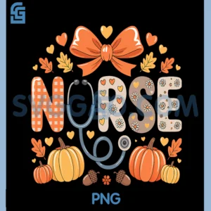Autumn Pumpkin Nurse PNG, Stethoscope Happy Fall Yall Nurse PNG