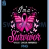 Breast Cancer Survivor Butterfly PNG, in October We Wear Pink PNG