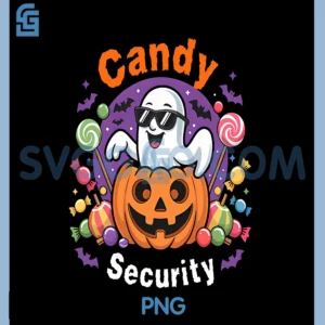 Candy Security Boo PNG, Pumpkin Funny Ghost Halloween PNG