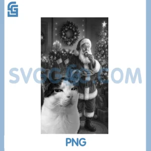 Cat Taking A Selfie Santa PNG, Merry Christmas Pajamas Holiday PNG