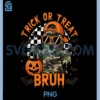 Trick Or Treat Bruh PNG, Camo Ghost Retro Checkerboard Halloween PNG