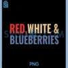 Vintage Red, White and Blueberries PNG, Blueberries PNG