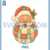 Vintage Santa Claus Face PNG, Patchwork Folk Art PNG, Christmas Xmas PNG