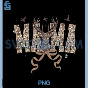 Western Hunting Camo PNG, Mama Deer Hunting Camouflage Retro PNG