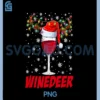 Winedeer Reindeer Wine Glass PNG, Santa Hat Merry Christmas PNG