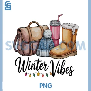 Winter Vibes Christmas Cozy Season PNG, Cute Xmas Comfort Colors PNG
