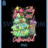 Funny to Be Jolly & Caffeinated Christmas Tree PNG, Coffee Lover PNG