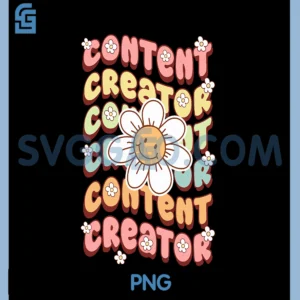 Groovy Daisy Cute PNG, Influencer Content Creator Gifts PNG